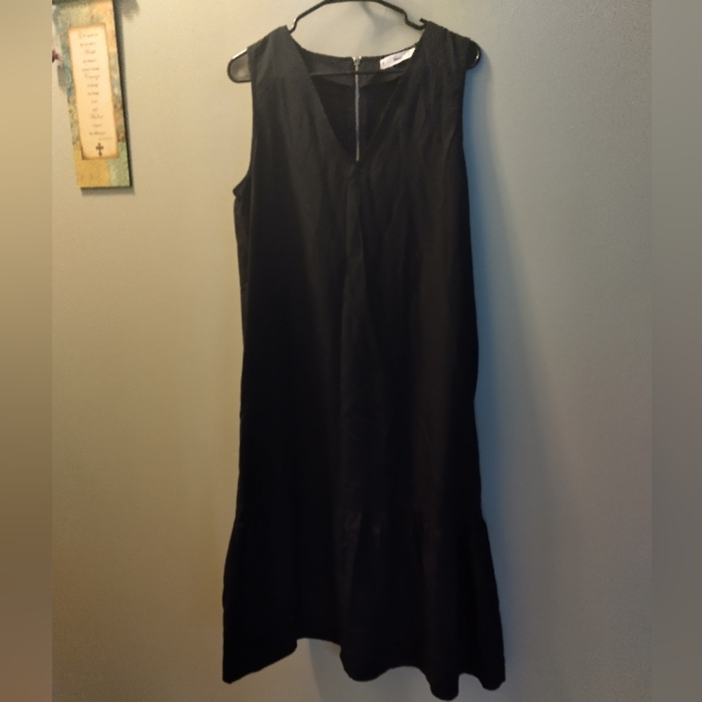 Mango Elegant Black Sleeveless Midi Dress
